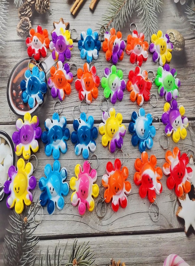 HOZKEAP 24 Packs Bulk octopus Fidget Bubble Bulk Mini Pop Keychain Fidget for Teens and Kids, Birthday Party Favors Supplies Classroom summer Student gifts - Image 2